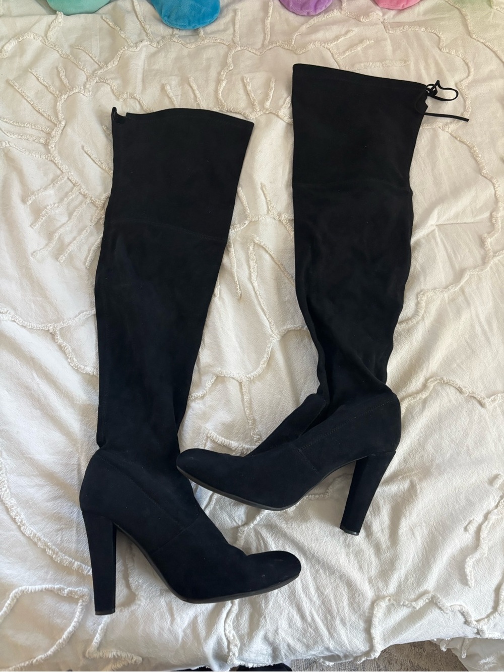 Steve Madden Black Suede Over-The-Knee Block Heel Boots